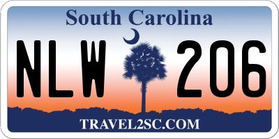 SC license plate NLW206