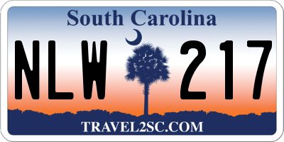 SC license plate NLW217