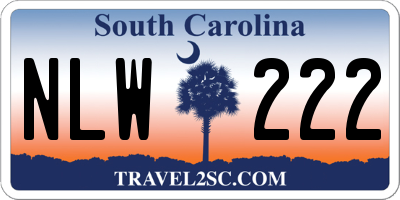 SC license plate NLW222