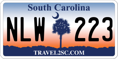 SC license plate NLW223