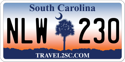 SC license plate NLW230