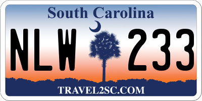 SC license plate NLW233