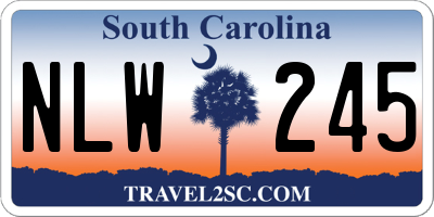 SC license plate NLW245