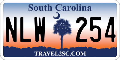 SC license plate NLW254