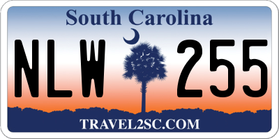 SC license plate NLW255
