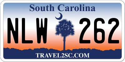SC license plate NLW262