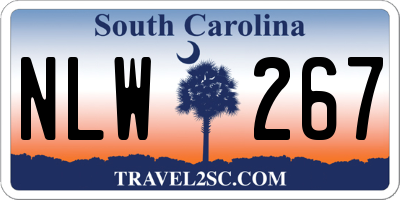 SC license plate NLW267