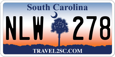 SC license plate NLW278