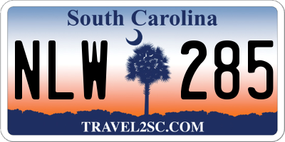 SC license plate NLW285