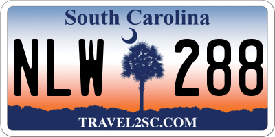 SC license plate NLW288