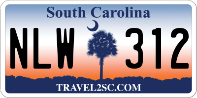 SC license plate NLW312
