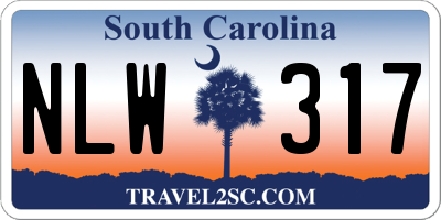 SC license plate NLW317