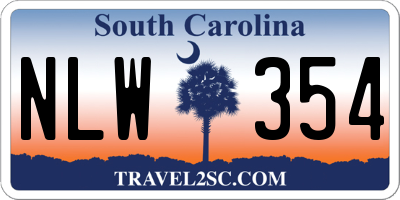 SC license plate NLW354