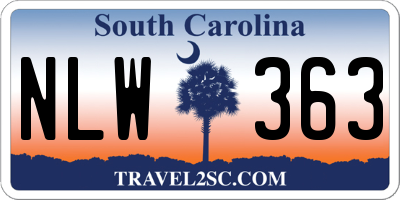 SC license plate NLW363