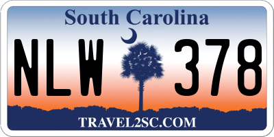 SC license plate NLW378