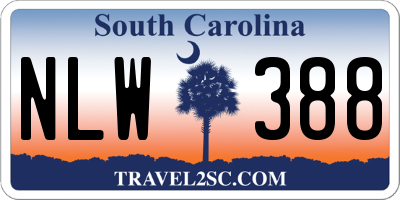 SC license plate NLW388
