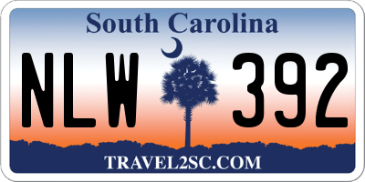 SC license plate NLW392