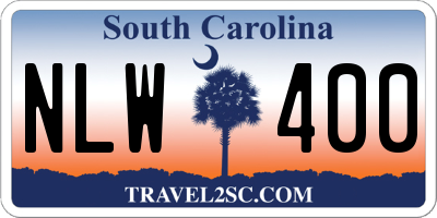 SC license plate NLW400
