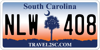 SC license plate NLW408