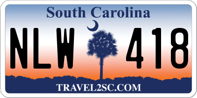 SC license plate NLW418