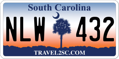 SC license plate NLW432