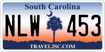 SC license plate NLW453