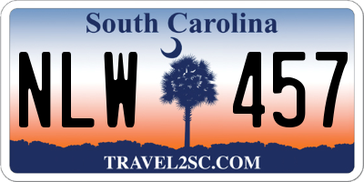 SC license plate NLW457