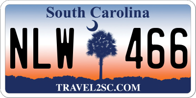 SC license plate NLW466