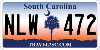 SC license plate NLW472