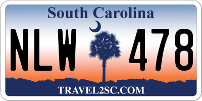 SC license plate NLW478