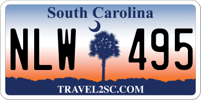 SC license plate NLW495