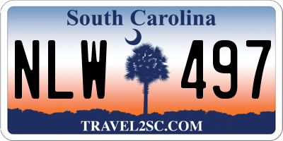 SC license plate NLW497