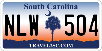 SC license plate NLW504