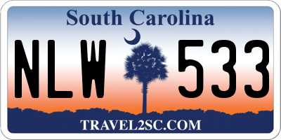SC license plate NLW533