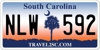 SC license plate NLW592