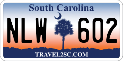 SC license plate NLW602