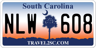 SC license plate NLW608