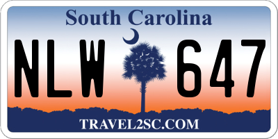 SC license plate NLW647