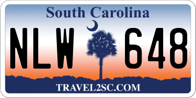 SC license plate NLW648