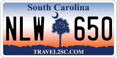 SC license plate NLW650