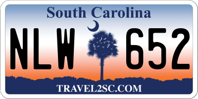 SC license plate NLW652