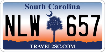 SC license plate NLW657
