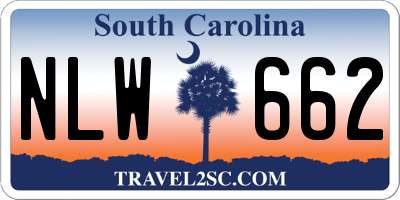 SC license plate NLW662