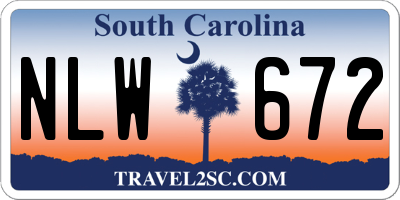 SC license plate NLW672