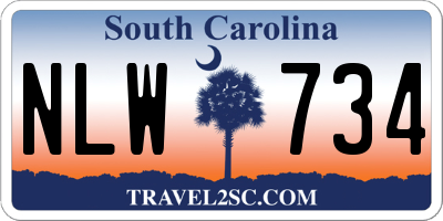 SC license plate NLW734
