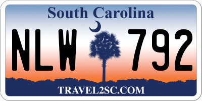 SC license plate NLW792