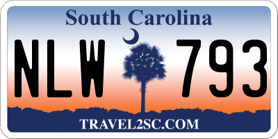 SC license plate NLW793