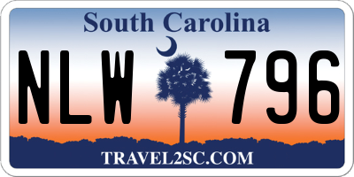 SC license plate NLW796