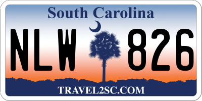 SC license plate NLW826