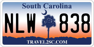 SC license plate NLW838